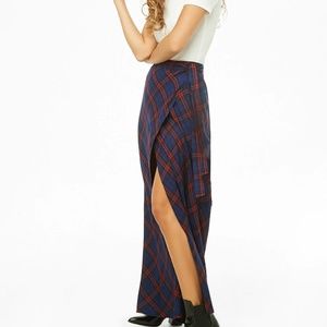 Forever 21 Plaid Maxi Wrap Skirt